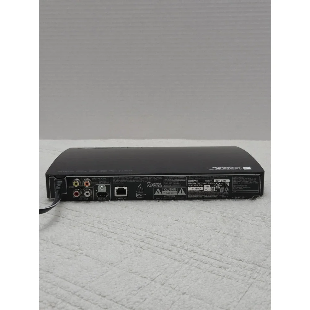 Sony Model BDP-BX18 Blu-ray Disc DVD Player Black No Remote Tested & Works